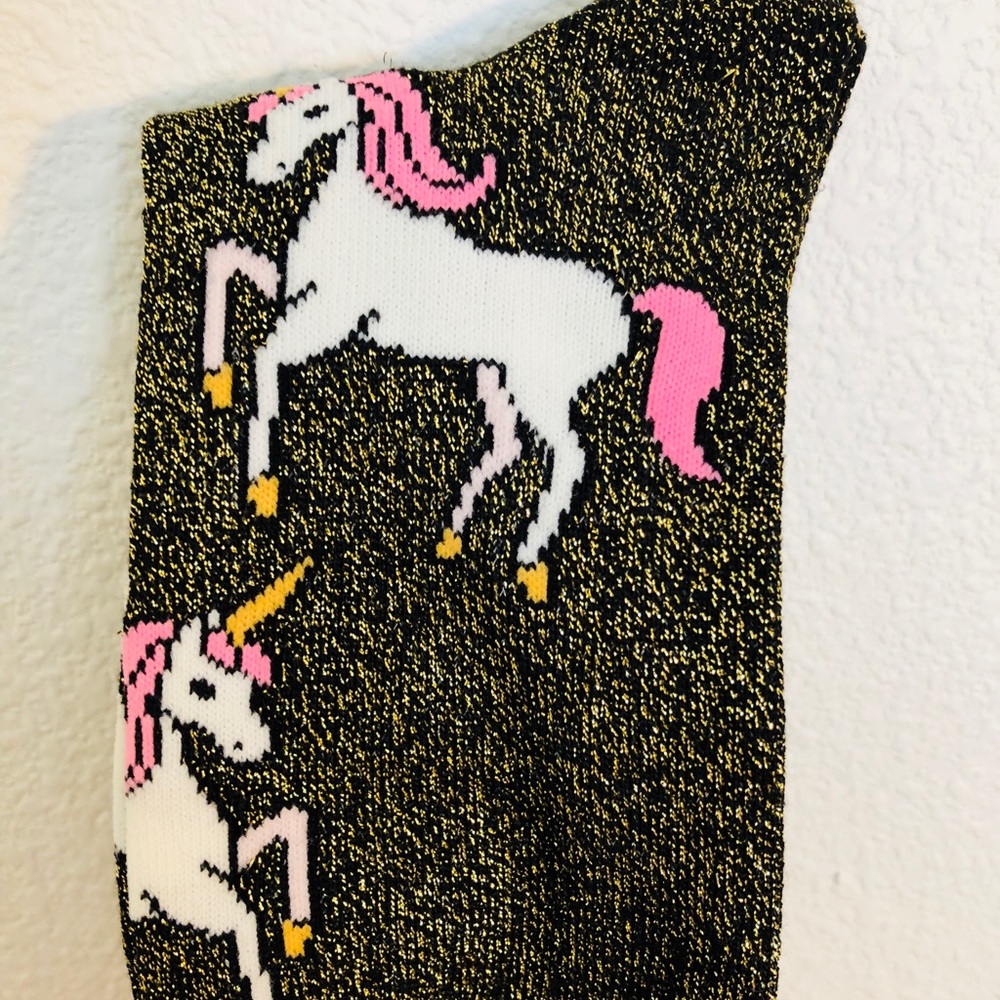 Unicorn glittery crew sock NWOT